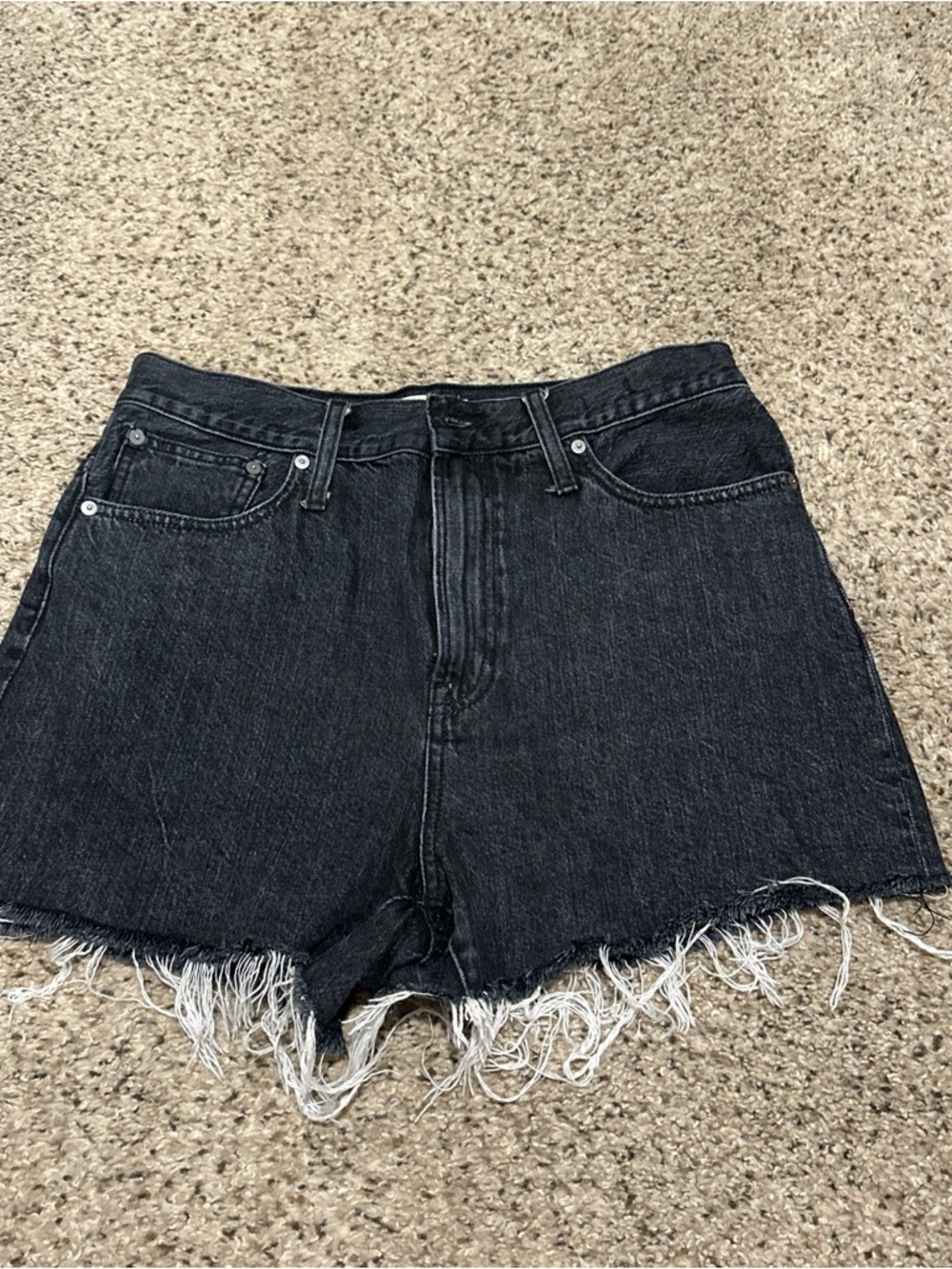 Madewell Black Washed Denim Cutoff Shorts
